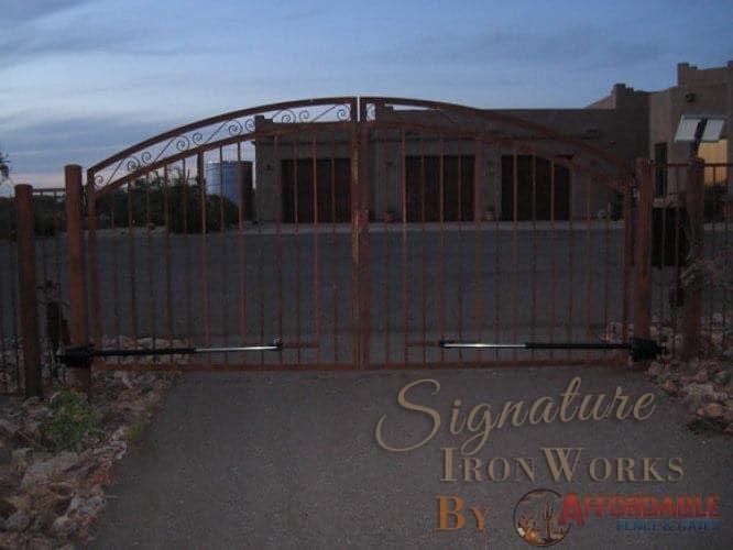 Driveway Gate | Double Gate | Rusted Metal Gate | Gate with Scrolls