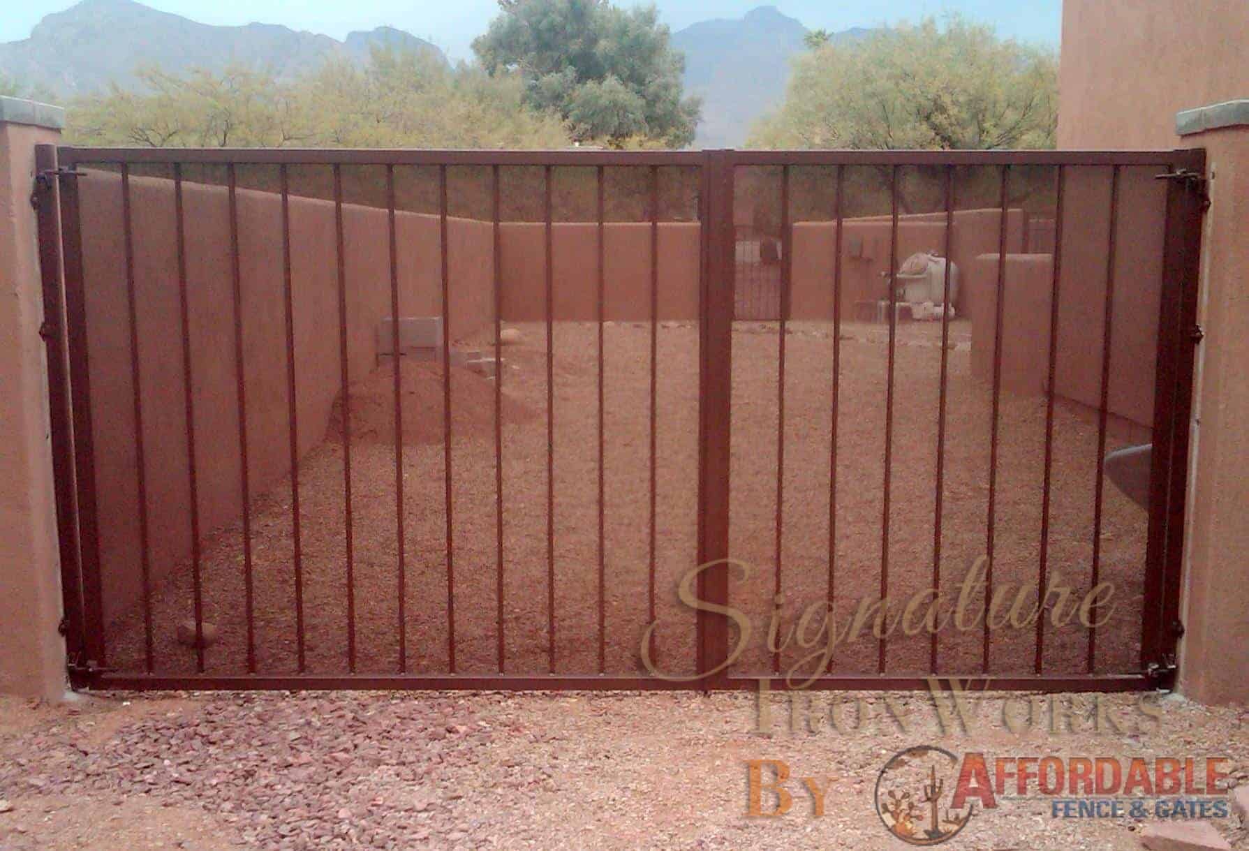 Asymmetrical wrought iron gate made in Tucson IG001-3