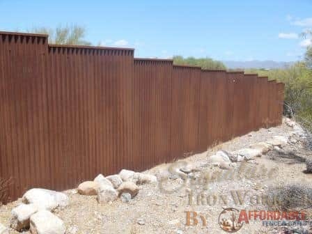 Corrugated Steel Fence | Metal Fence | Rusted Corrugated Metal Fence