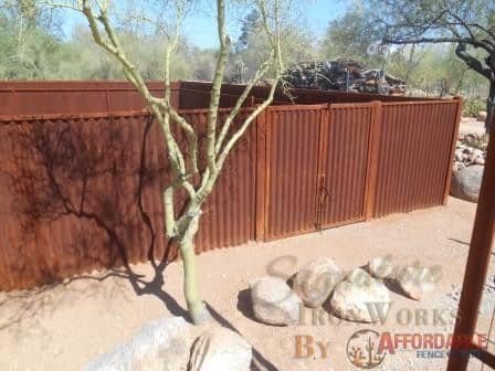 Corrugated Steel Fence | Metal Fence | Rusted Metal Fence